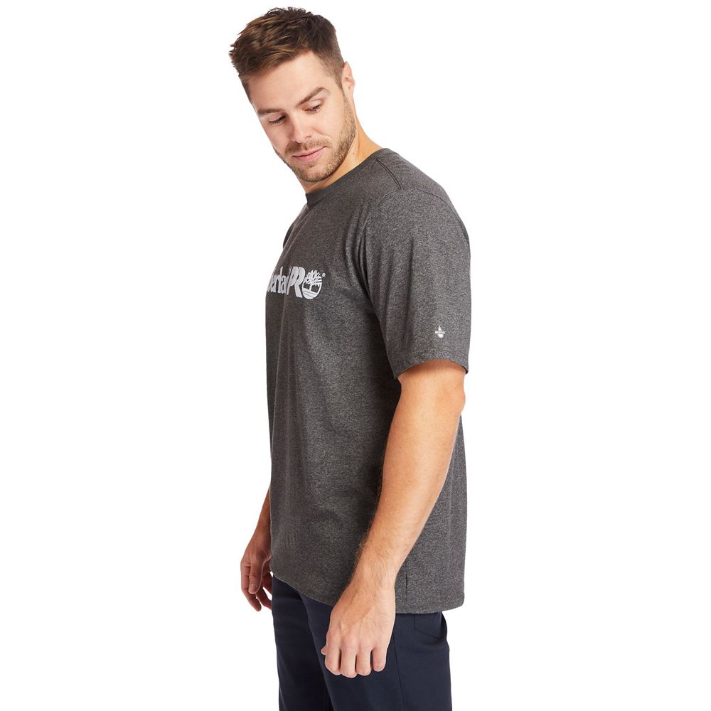 Timberland Mens T-Shirts PRO® Big & Tall Base Plate Short-Sleeve - Dark Grey - India IJ0378194